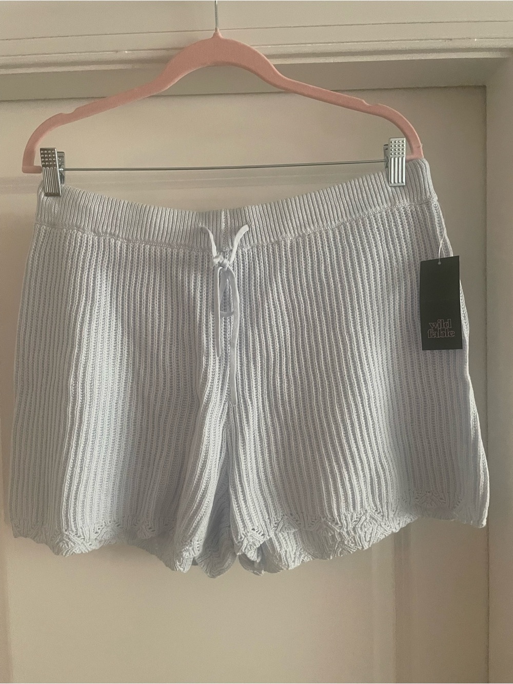 wild fable Light Blue Knit Drawstring Women's Athletic Shorts